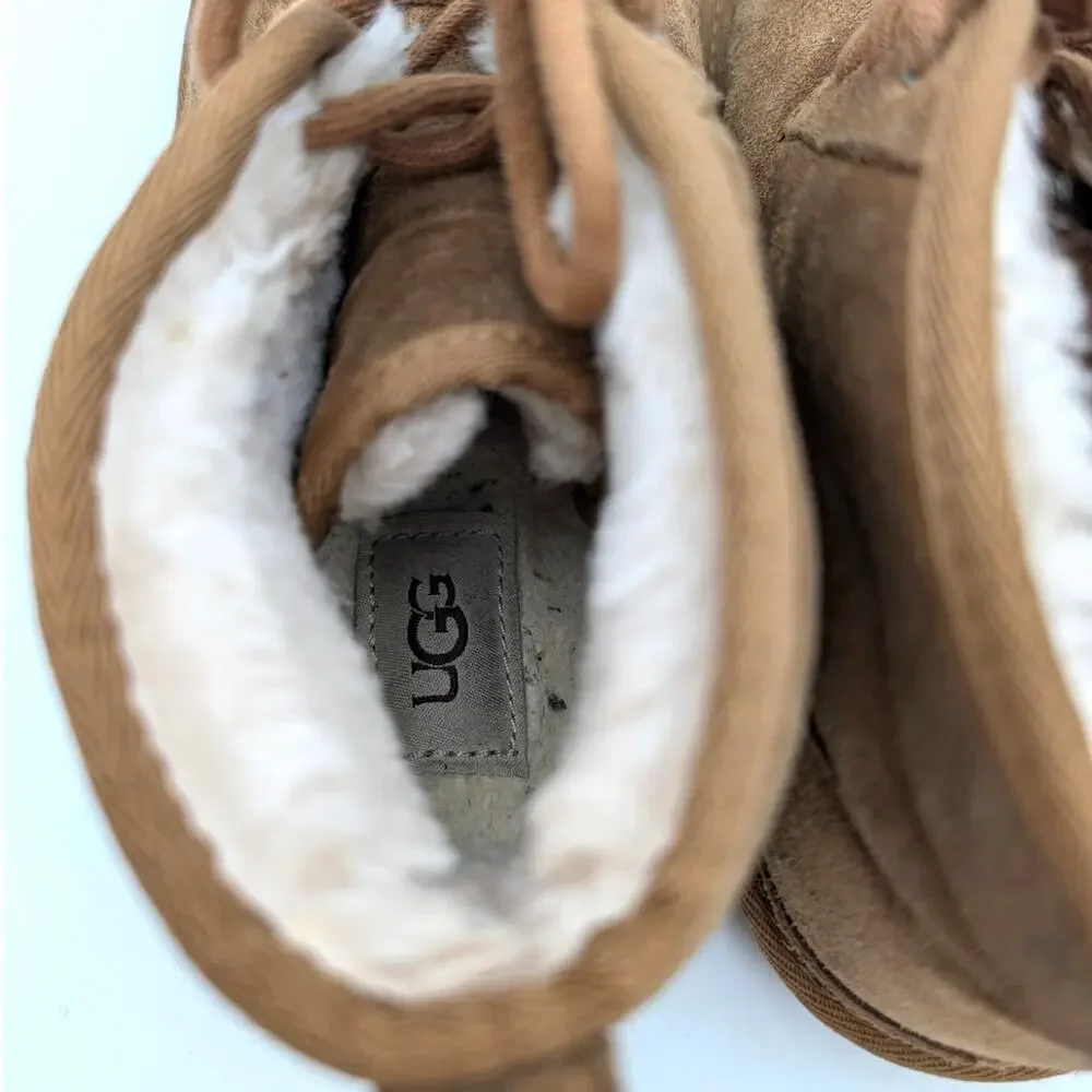 UGG Neumel II Water Resistant Chukka Boots Lace-Up Kid's Chestnut Size US5 EU37
